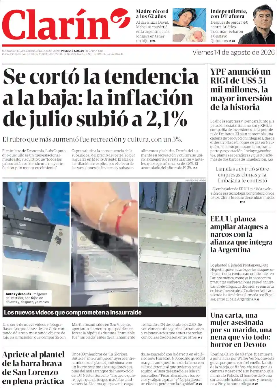 Estudios Max | FM ALGARROBO - Tapa del diario Clarin