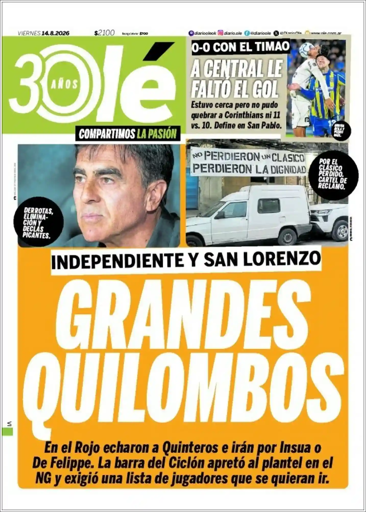 Estudios Max | FM ALGARROBO - Tapa del diario Ole