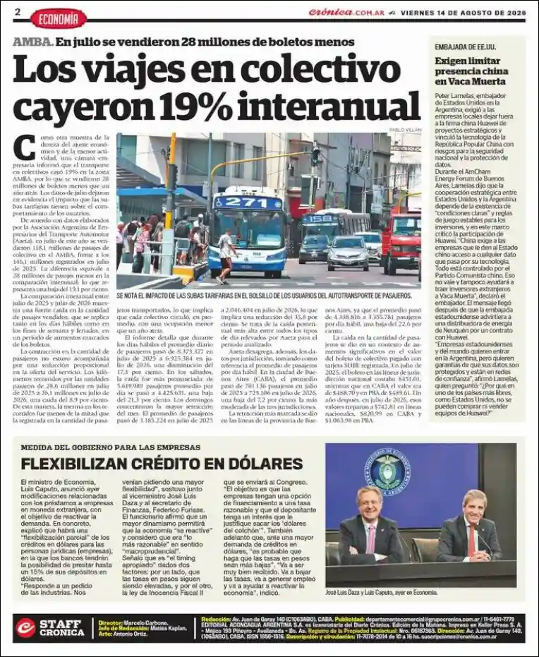 Estudios Max | FM ALGARROBO - Tapa del diario Crónica